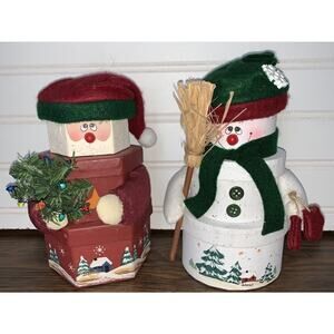 Mini Box Figure Santa & Snowman Gift Boxes Christmas Decor Lights Wreath Broom